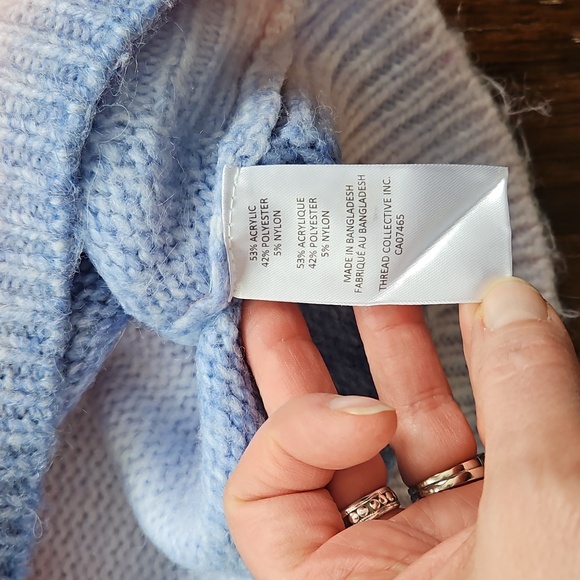 Mexx Blue and Pink Womens Cowl Neck Sweater Sz M - Picture 3 of 5